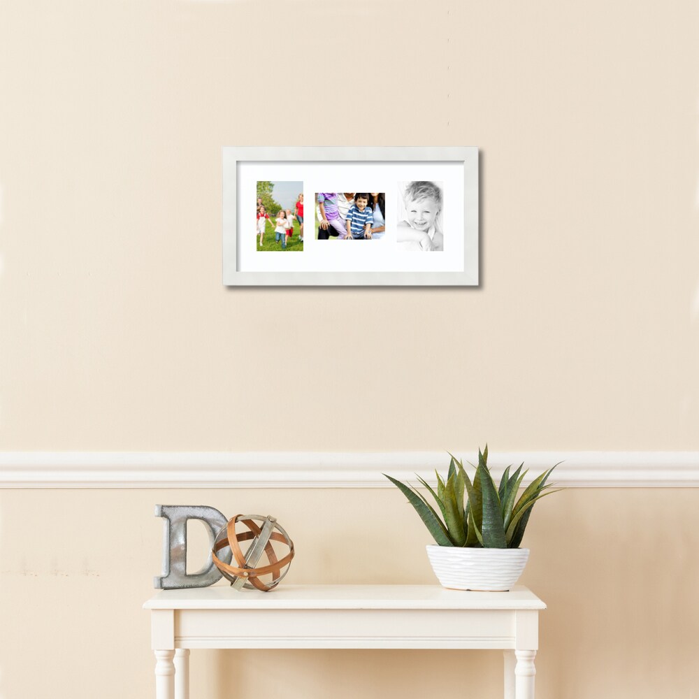 ArtToFrames Collage Photo Picture Frame with 3 - 4x6 inch Openings, Framed in White with Over 62 Mat Color Options and Regular Glass (CSM-3966-113)