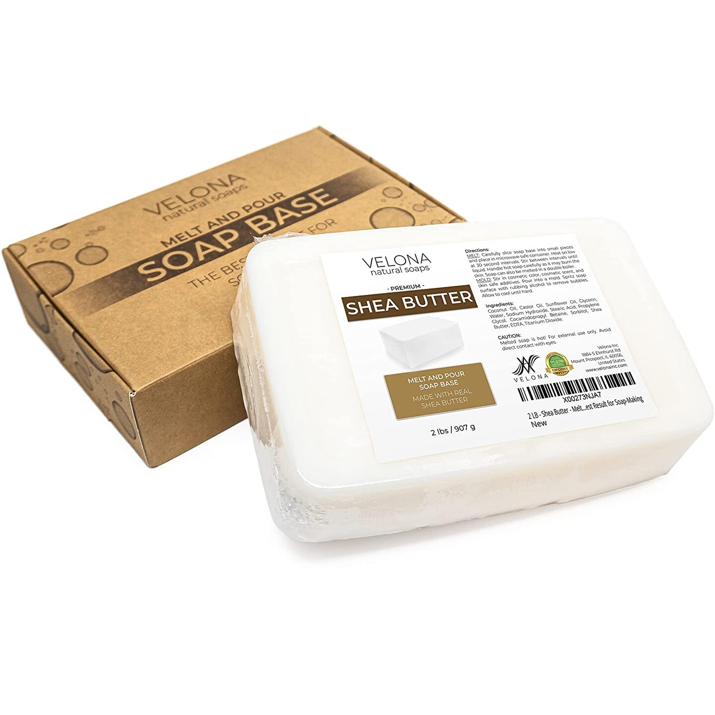 2 LB - Shea Butter - Melt and Pour Soap Base by Velona | SLS/SLES Free | Natural Bars for The Best Result for Soap-Making