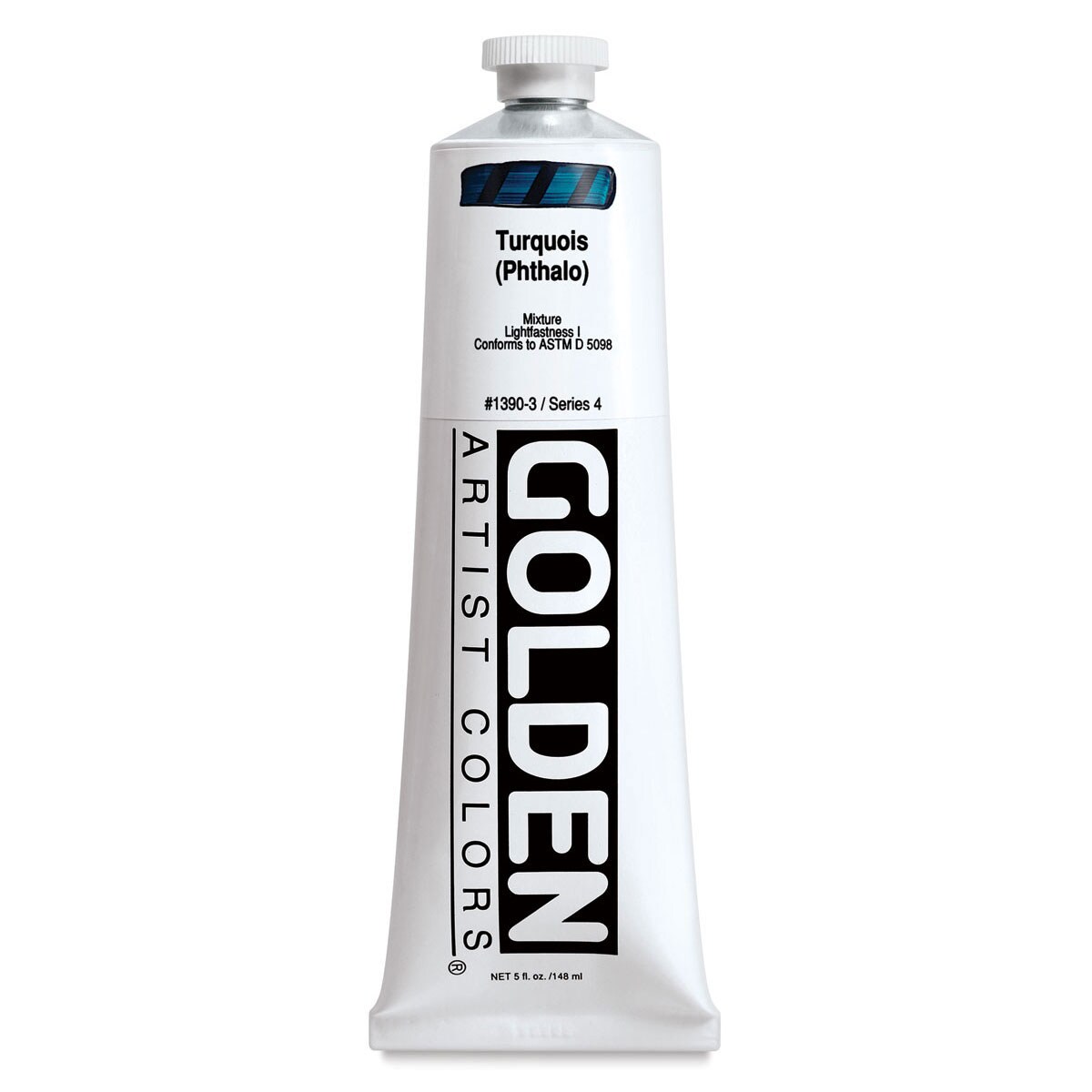 Golden Heavy Body Artist Acrylics - Turquoise (Phthalo), 5 oz Tube