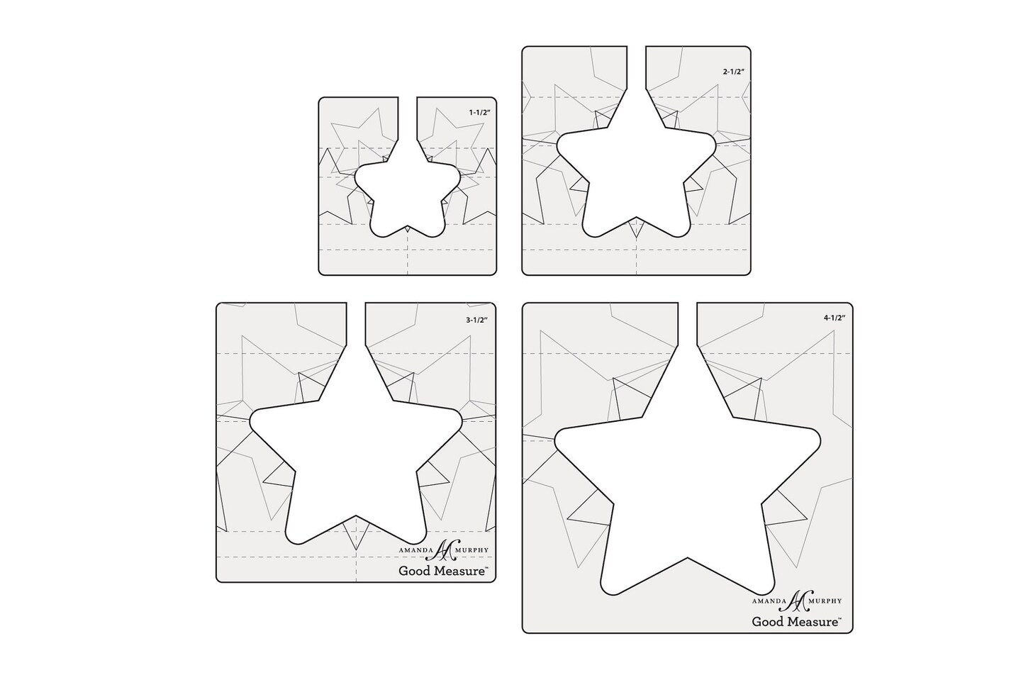 Good Measure Longarm Quilting Template- Every Star Set of 4- Amanda ...