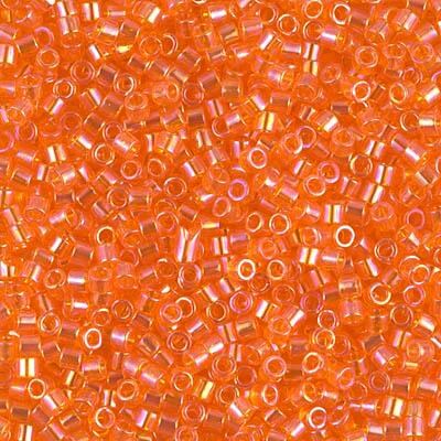 Miyuki Delica Bead 10/0, DBM0151, Transparent Orange AB