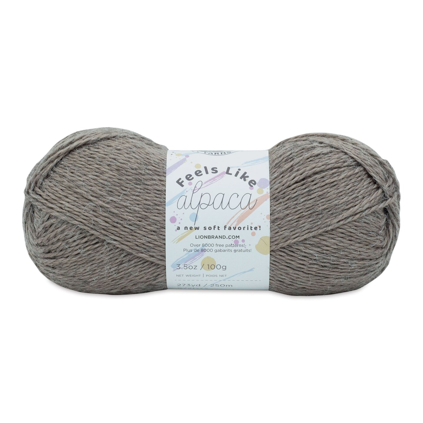 Lion Brand Feels Like Alpaca Yarn - Taupe, 273 yds