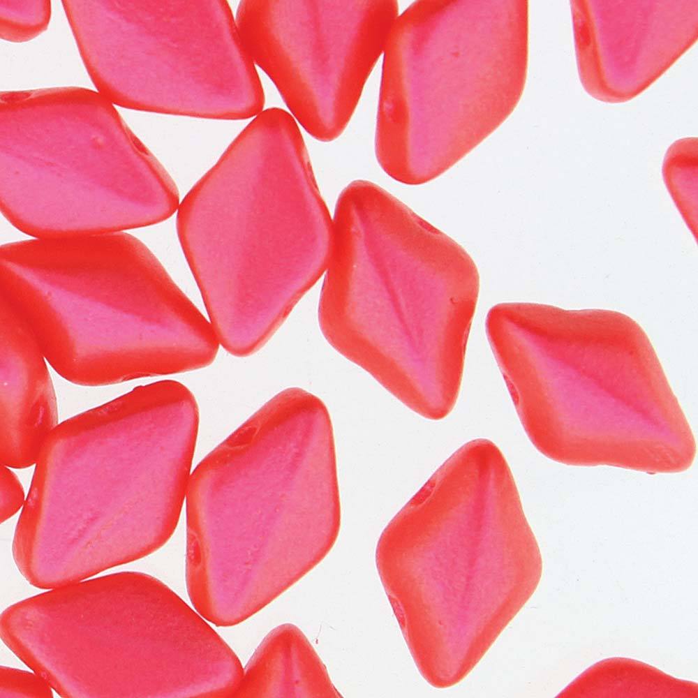 GemDuo 2-Hole Diamond Shaped Bead, Tutti Frutti Watermelon, GD0201-24502, 7.5 grams