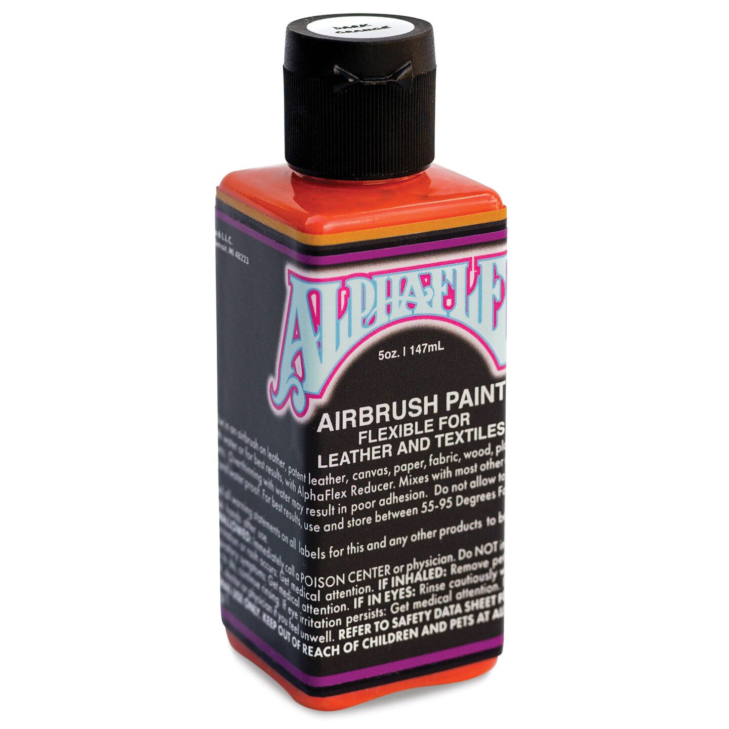 Alpha6 AlphaFlex Airbrush Textile and Leather Paint - Dark Orange, 5 oz