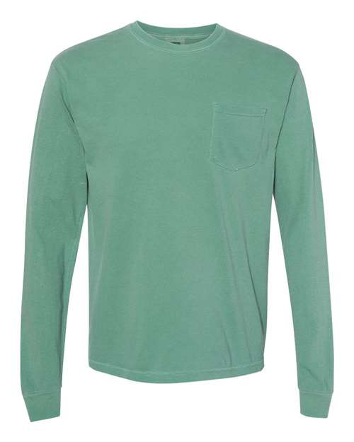 Comfort Colors® Garment-Dyed Heavyweight Crewneck Long Sleeve Pocket T-Shirt