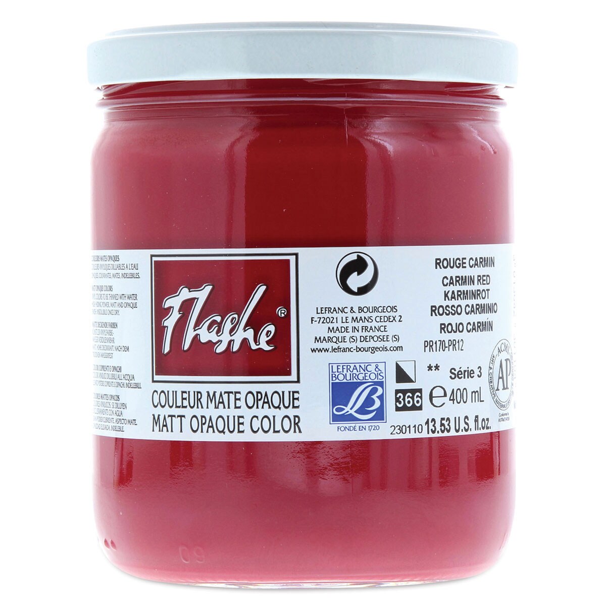 Lefranc & Bourgeois Flashe Vinyl Paint Carmine Red, 400 ml jar Michaels