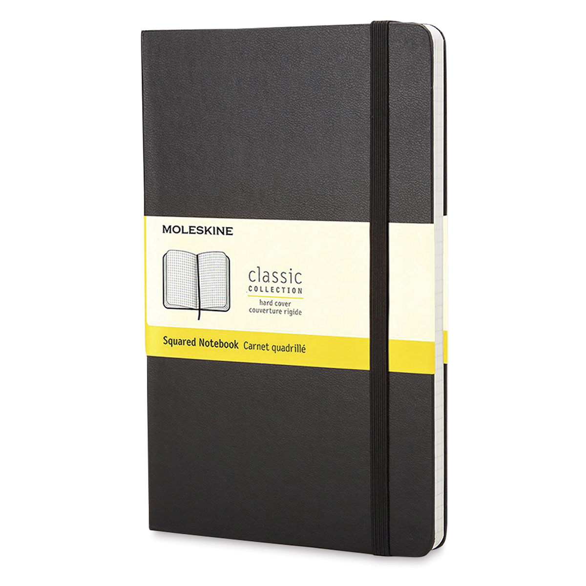 Moleskine Classic Hardcover Notebook - Black, Gridded, 8-1/4&#x22; x 5&#x22;