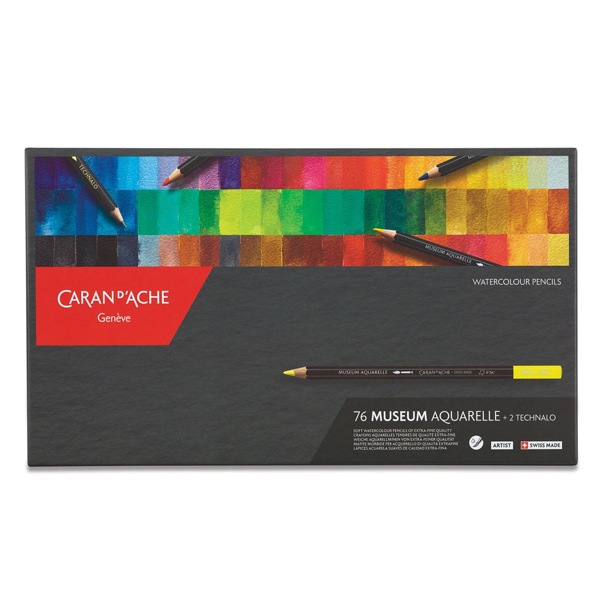Caran D'Ache Museum Aquarelle Pencil Set - Set of 76, Assorted Colors