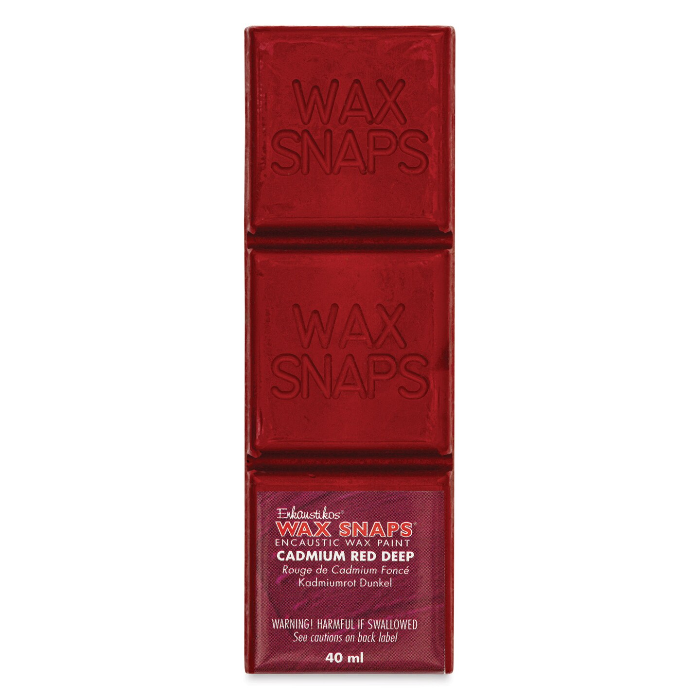 Enkaustikos Wax Snaps Encaustic Paints - Cadmium Red Deep, 40 ml cake