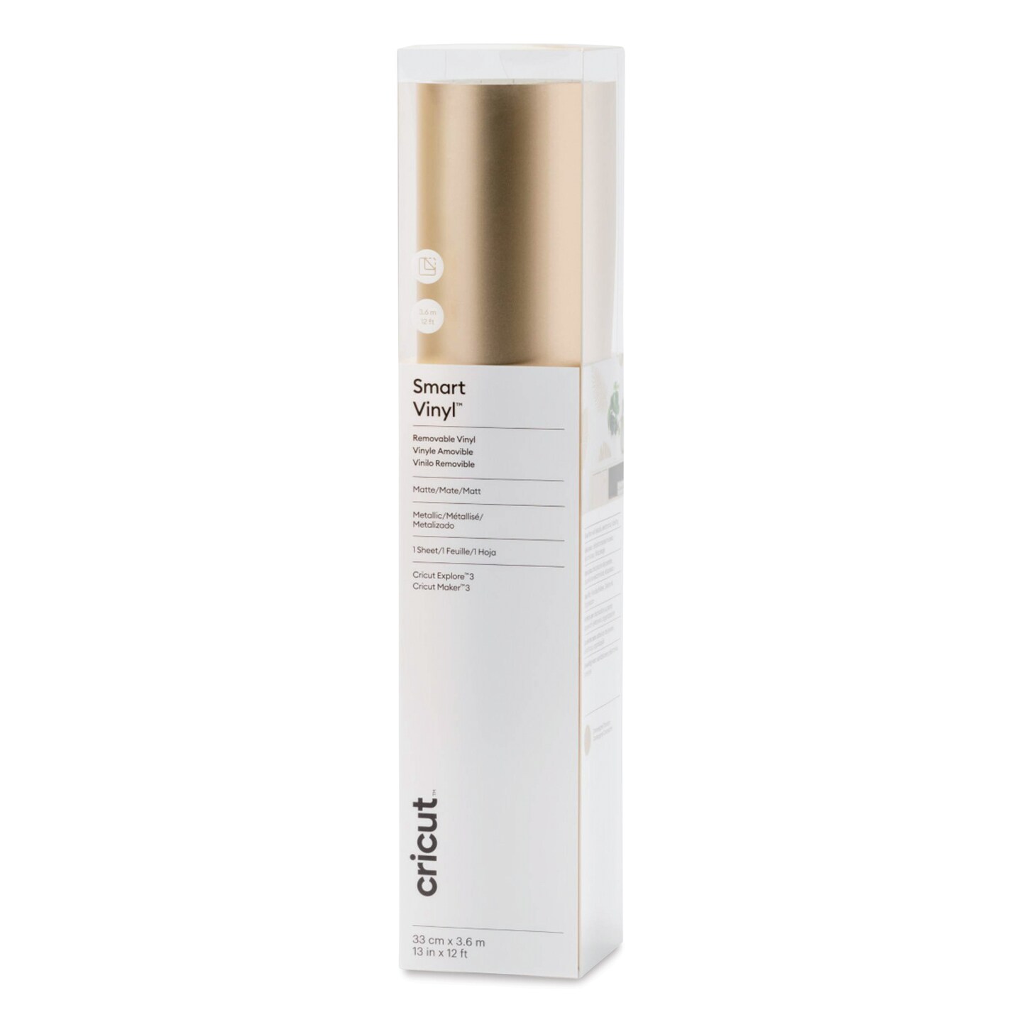 Cricut Removable Smart Vinyl - Metallic Champagne, 13&#x22; x 12 ft, Roll
