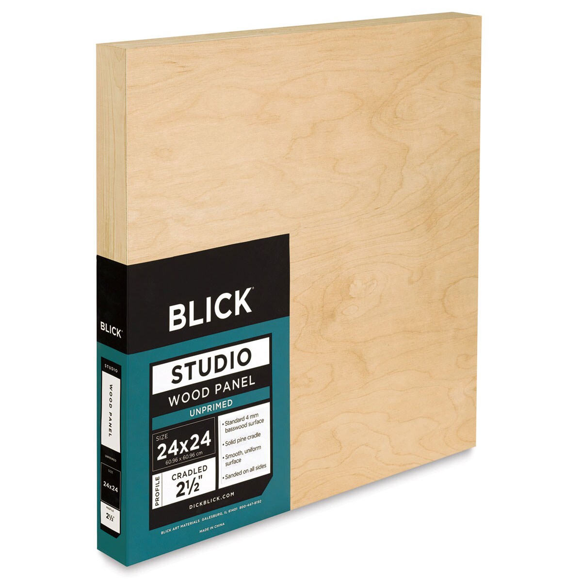 Blick Studio Artists' Wood Panels - Extra Deep Cradle Panel, 24" x 24", 2-1/2" Cradle
