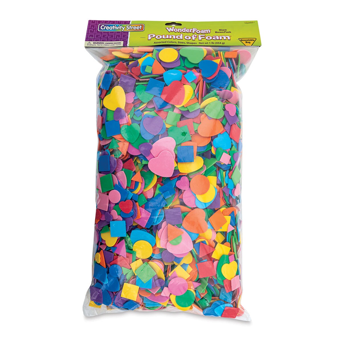 Creativity Street WonderFoam Pieces - Assorted Colors and Shapes, 1 lb, Approx 5000 Pieces