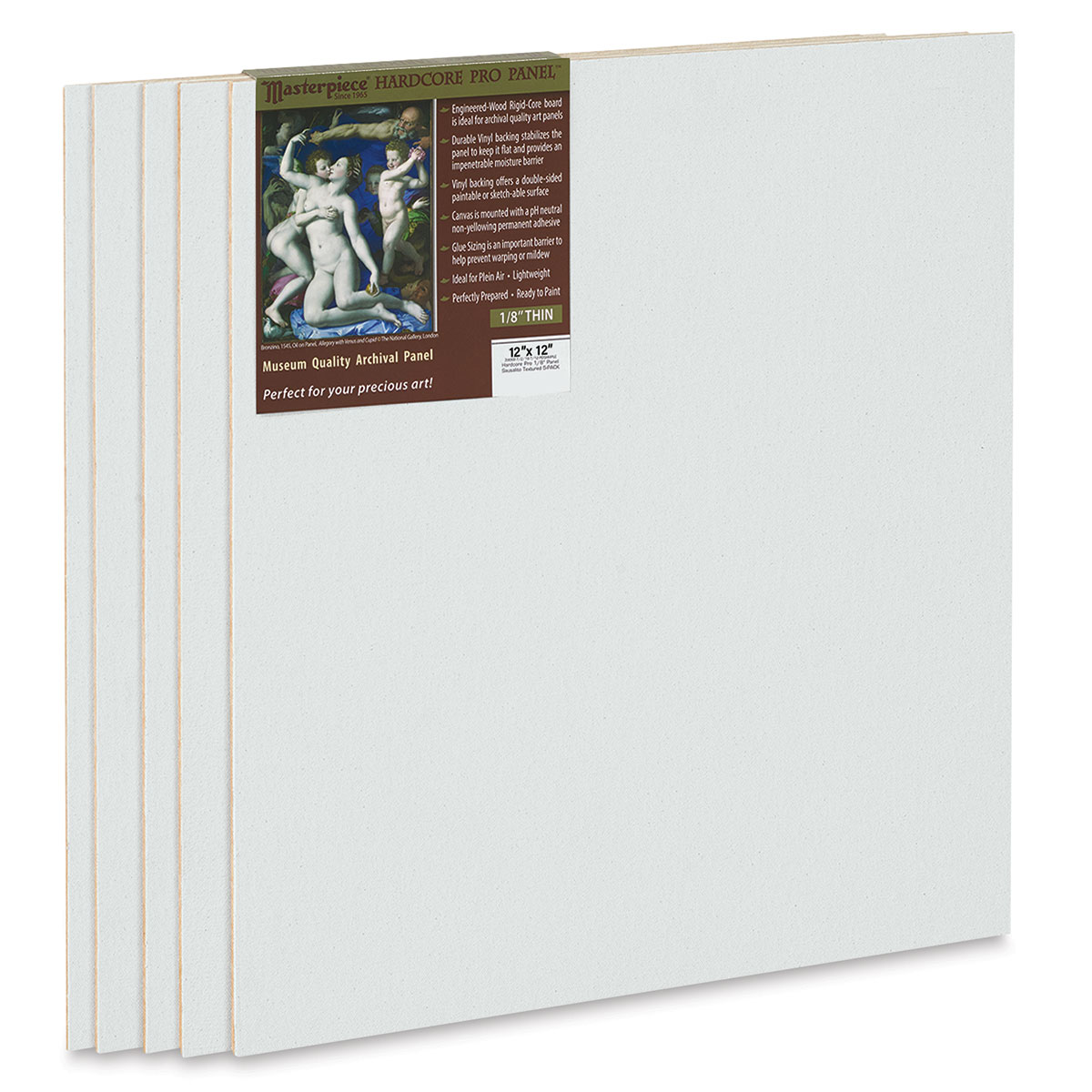 Masterpiece Sausalito Hardcore Pro Canvas Panel Pack - 12&#x22; x 12&#x22;, Pkg of 5