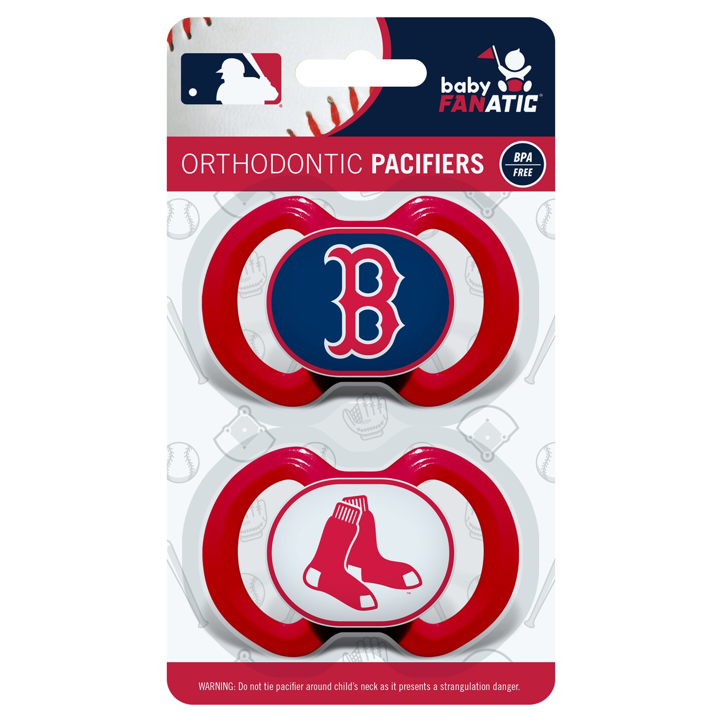 BabyFanatic Pacifier 2-Pack - MLB Boston Red Sox - Officially Licensed  League Gear
