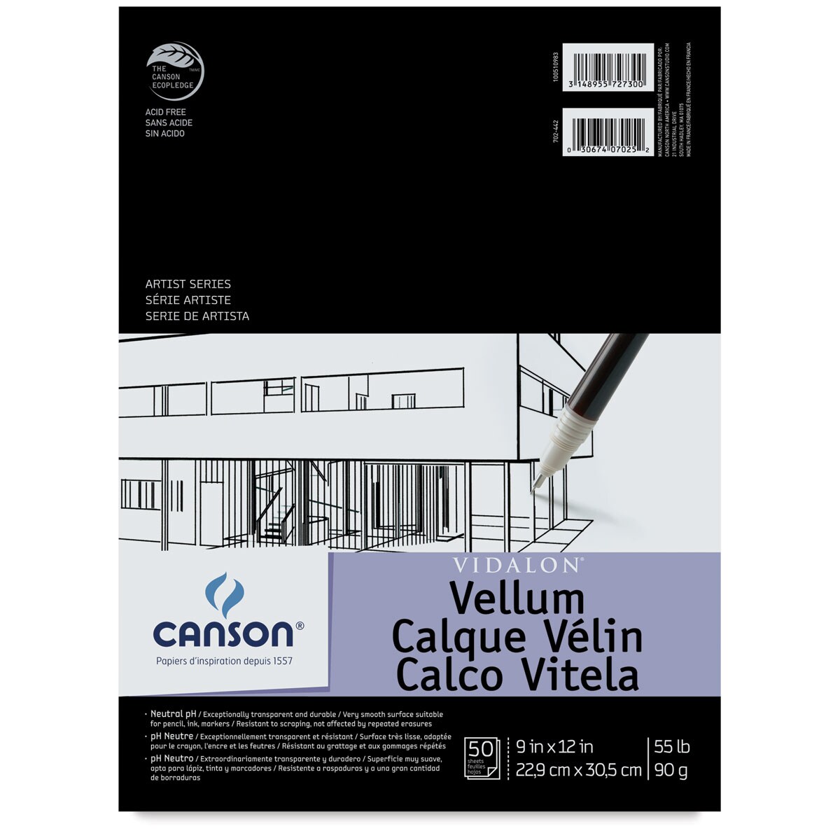 Canson Vidalon Vellum - 9&#x22; x 12, 50 Sheets
