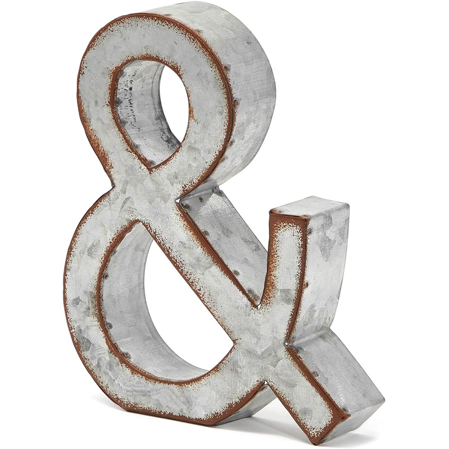 Bright Creations Rustic Letter Wall Decor - Galvanized Metal 3D Letter Decor & Sign
