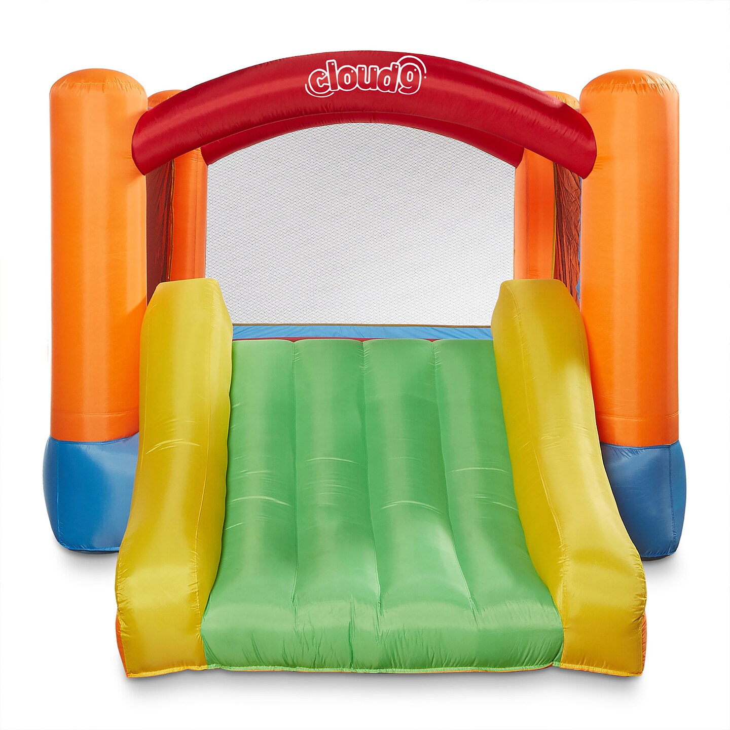 Cloud 9 Inflatable Bounce House and Blower, Bouncer for Kids with Fun Slide, Includes Stakes and Repair Patches