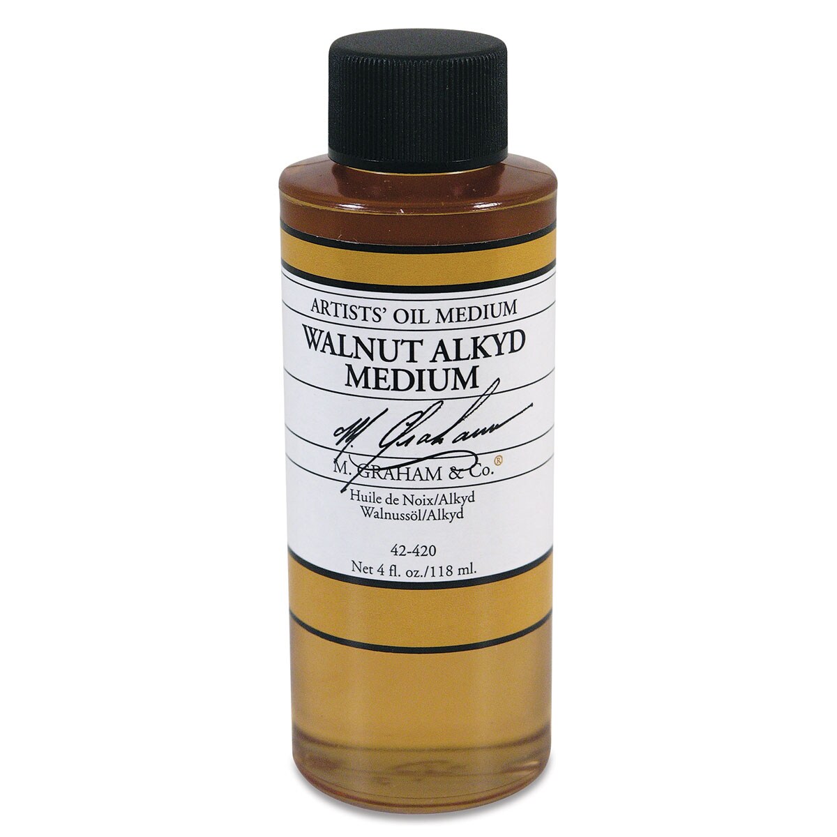 M. Graham Walnut Alkyd Medium - Walnut Alkyd Medium, 4 oz bottle