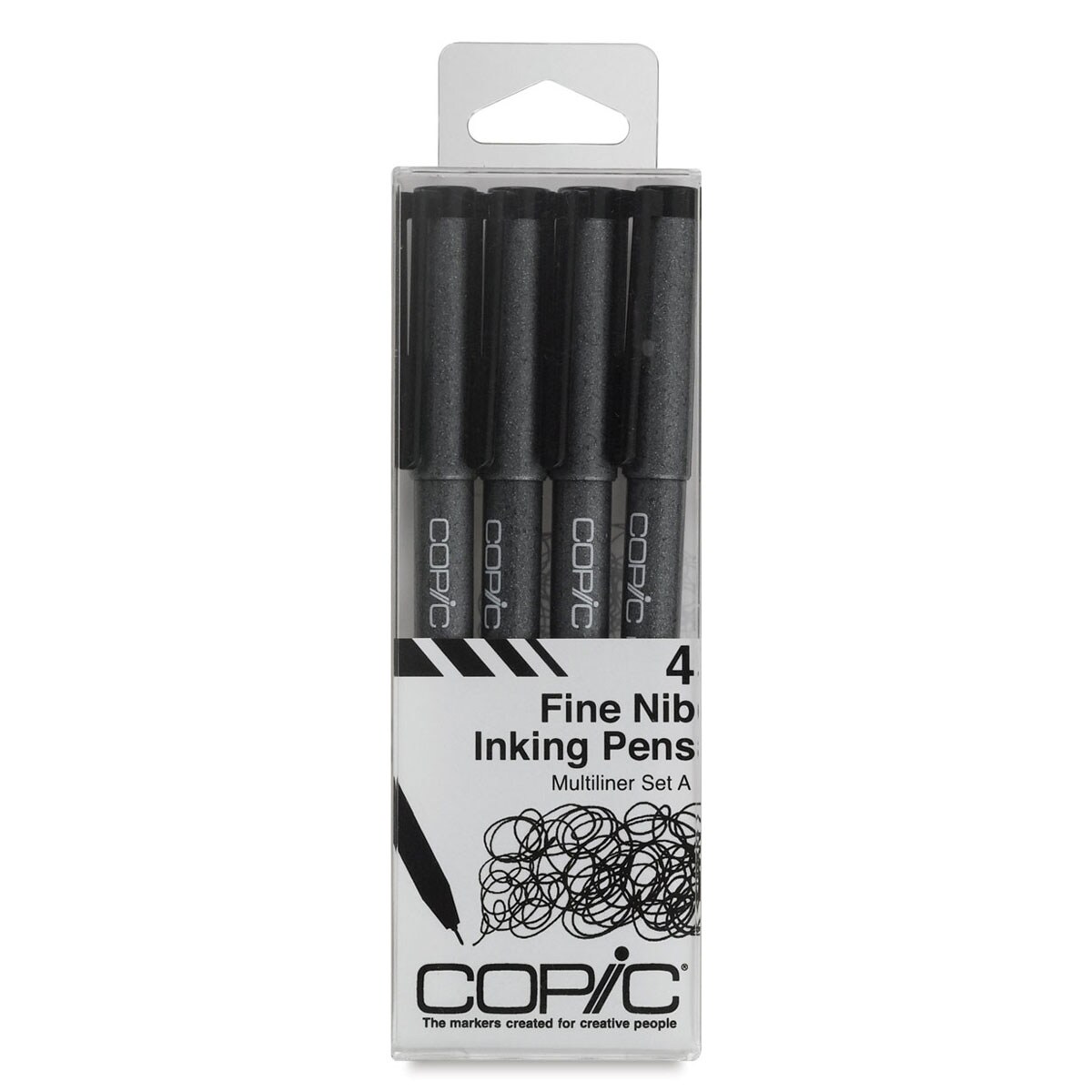 Copic Multiliner Pen - Black, Fine Nibs, Set of 4