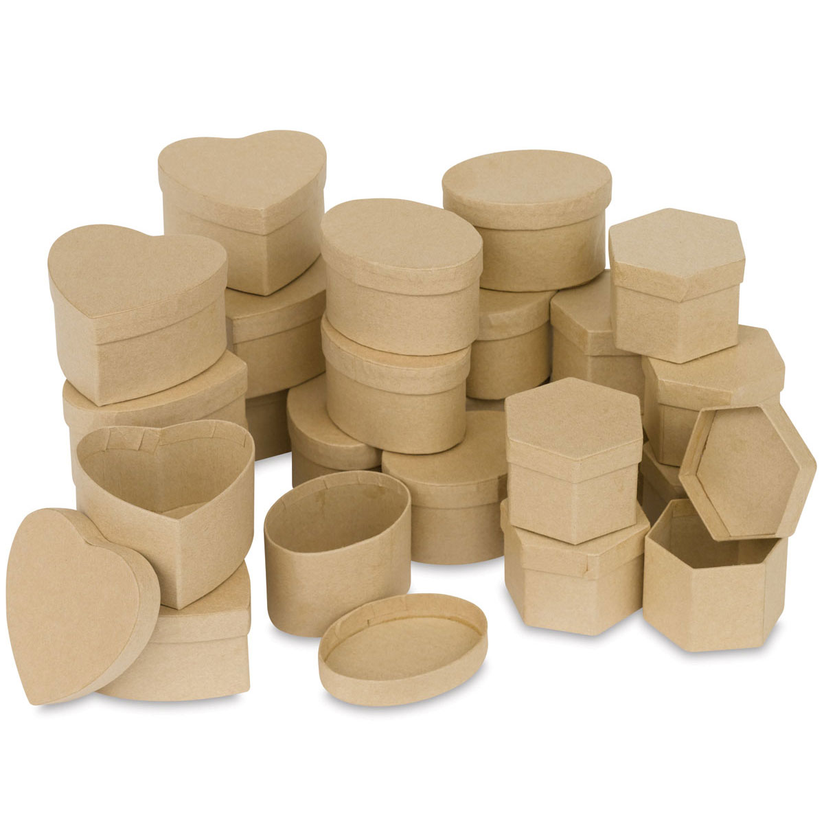 Creativity Street Papier Mache Boxes - Assorted Shapes, Classroom Pack of 24