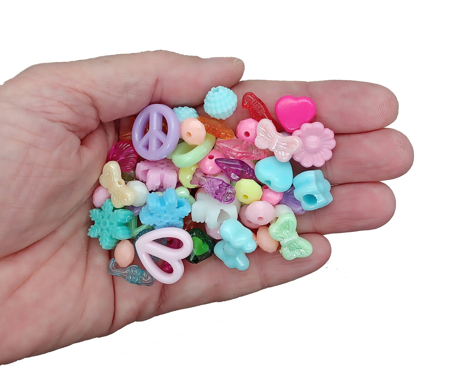 Cute Acrylic Bead Mix, Colorful Mixed Shapes, 160 piece Assortment, Adorabilities