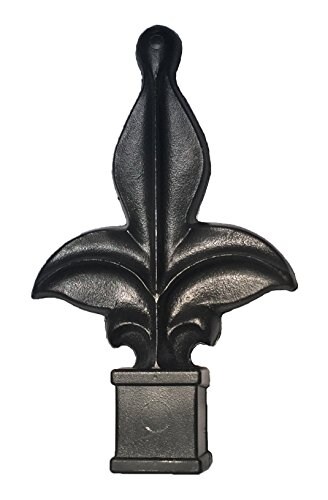 Fence Finials  Fleur De Lis Polypropylene Premium Fence Finial Toppers Multi Pack - Black