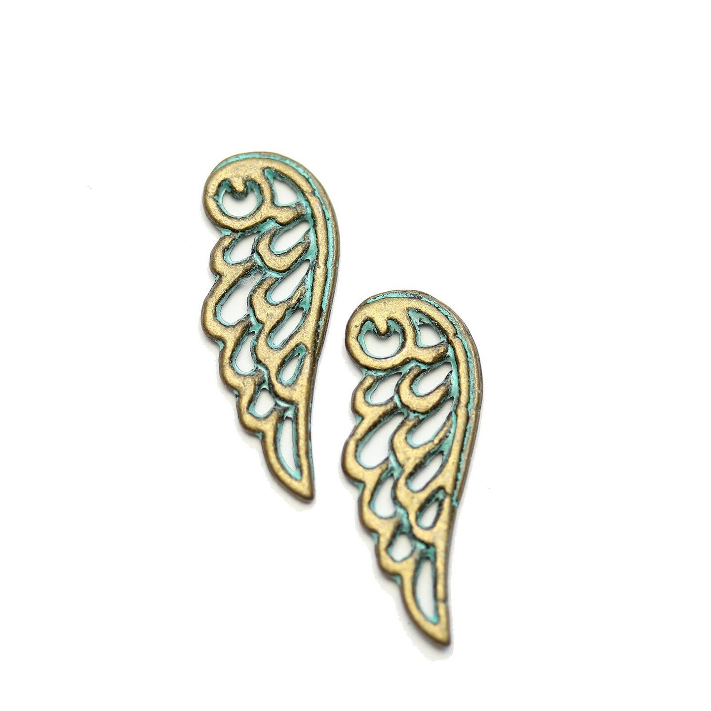Brass Patina Plated Wing 9x24mm Charms - 2pcs | Michaels