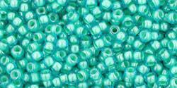 Toho 11/0 Round Japanese Seed Bead, TR11-954, Inside Color Aqua/Light Jonquil Lined
