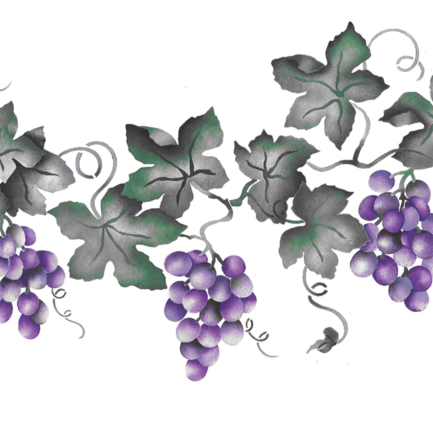 Large Grape Vine Wall Stencil | 2933 by Designer Stencils | Reusable Art Craft Stencils for Painting on Walls, Canvas, Wood |