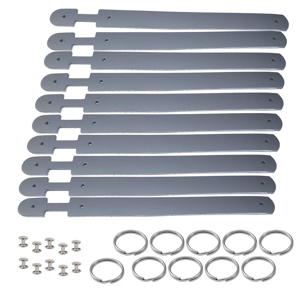 Blank Leather Keychains – DIY Engraving Kit, Pack of 10 (¾" x 4.5")