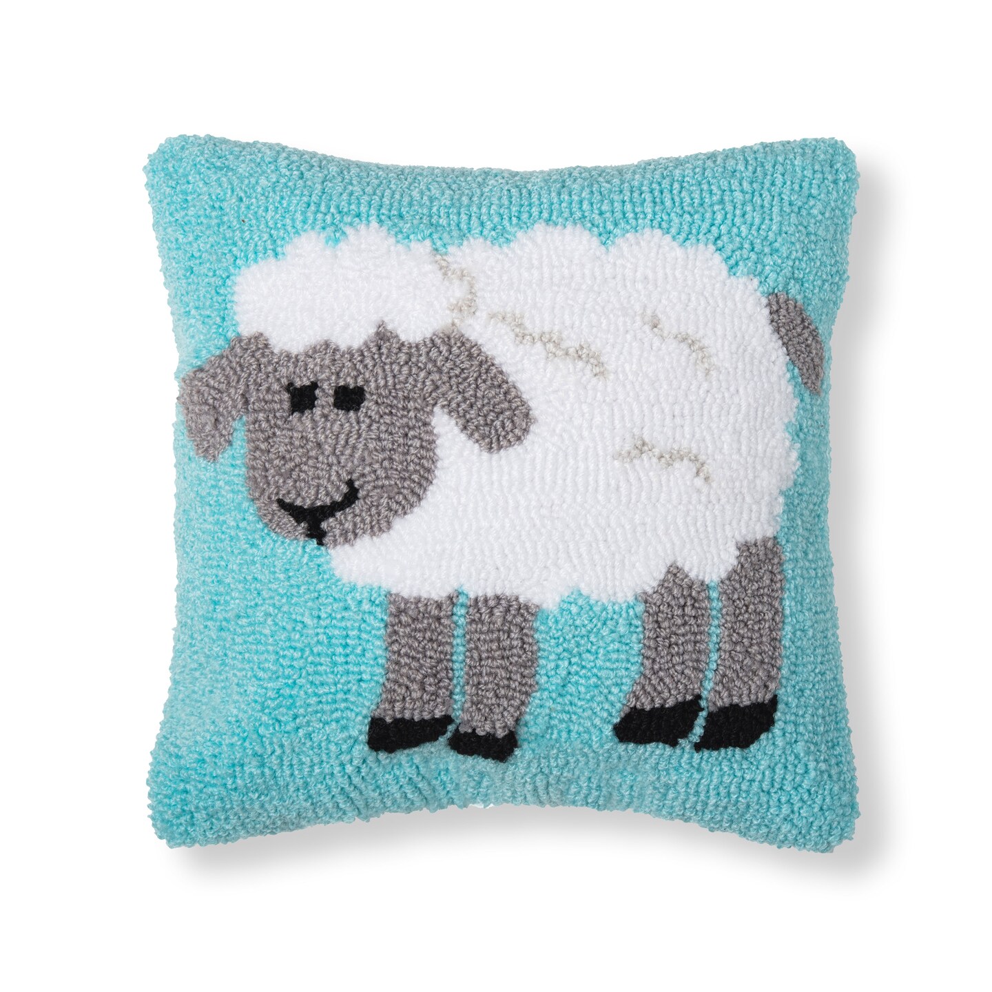 12&#x22; x 12&#x22; Sheep Hooked Pillow