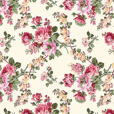 Promise Me Rose Garden Floral 108 Inches Quilt Back Cotton Fabric by Benartex