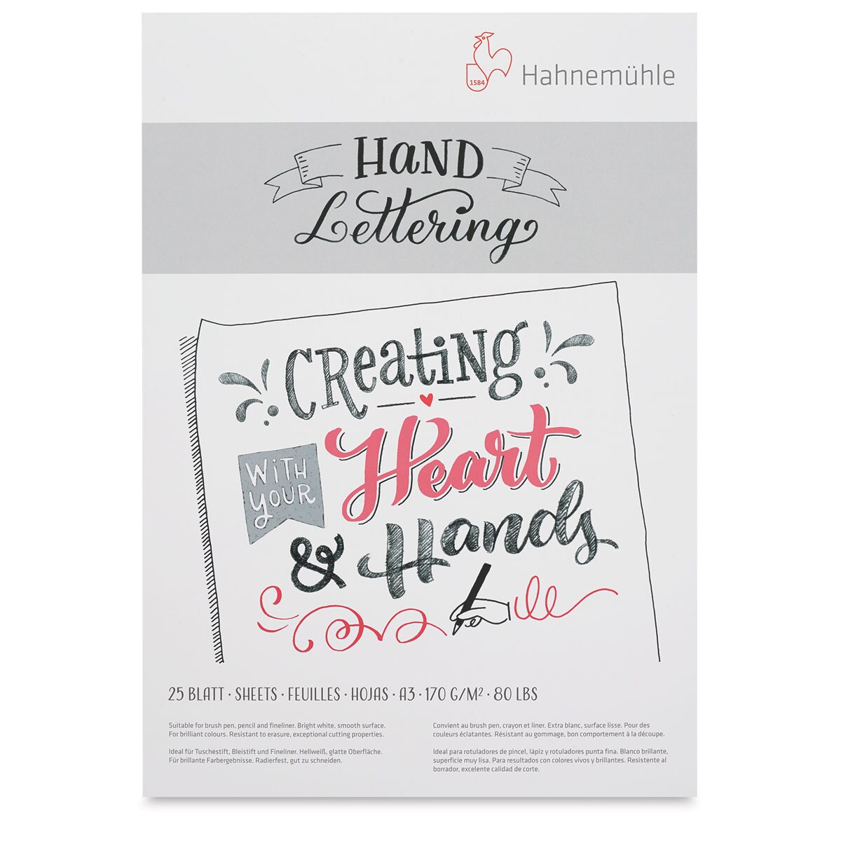 Hahnemühle Hand Lettering Pad - 11.69" x 16.54", 25 Sheets