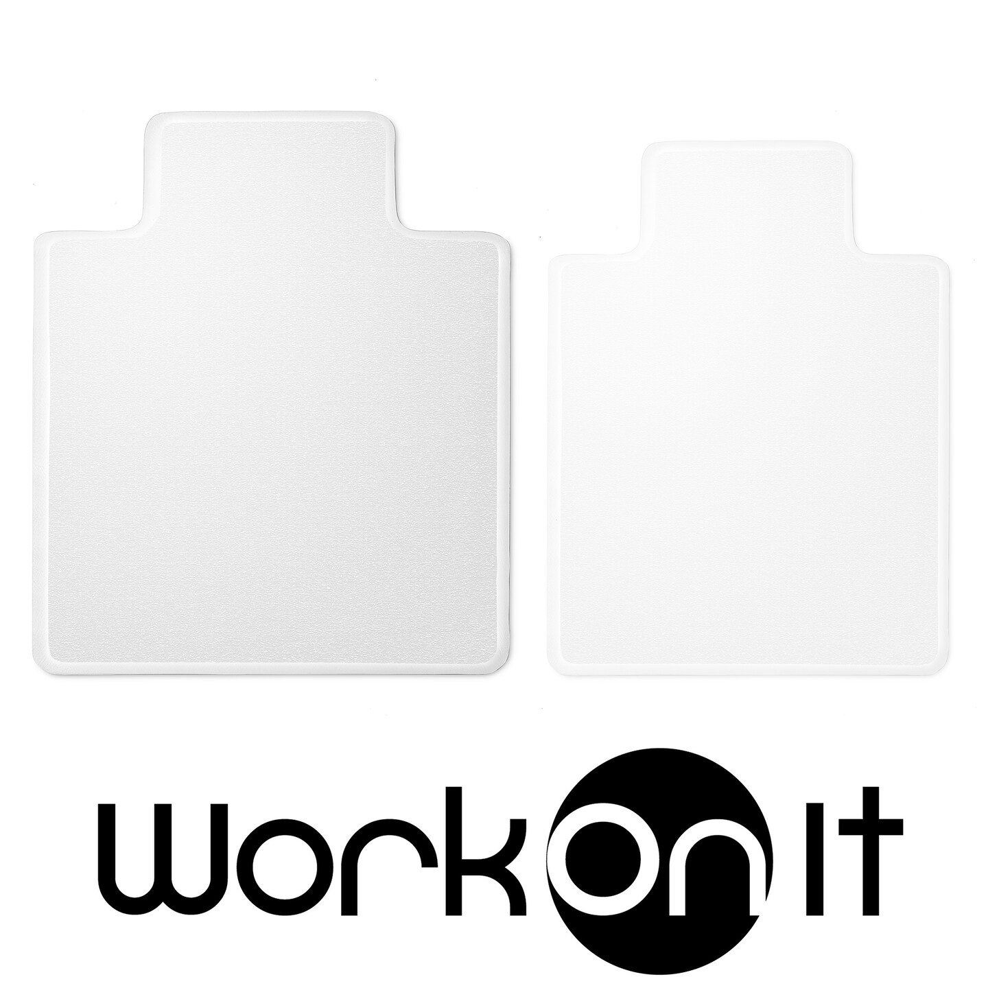 WorkOnIt Office Desk Chair Floor Mat with Lip, Clear