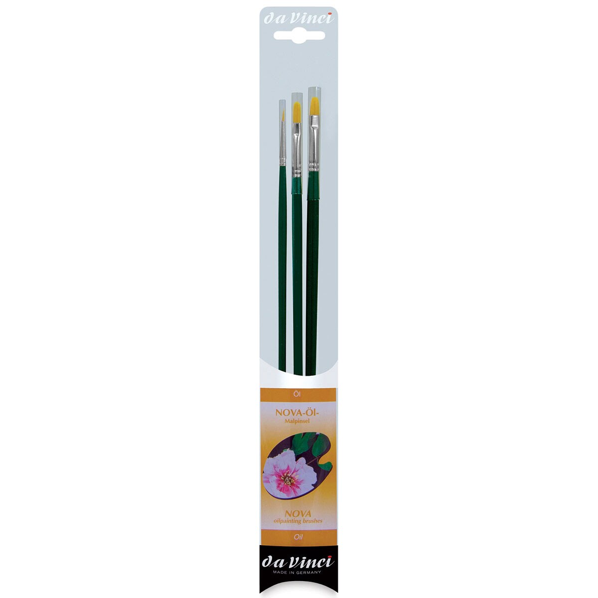 Da Vinci Nova Synthetic Brushes - Oil Painting Set, Long Handle, Set of 3