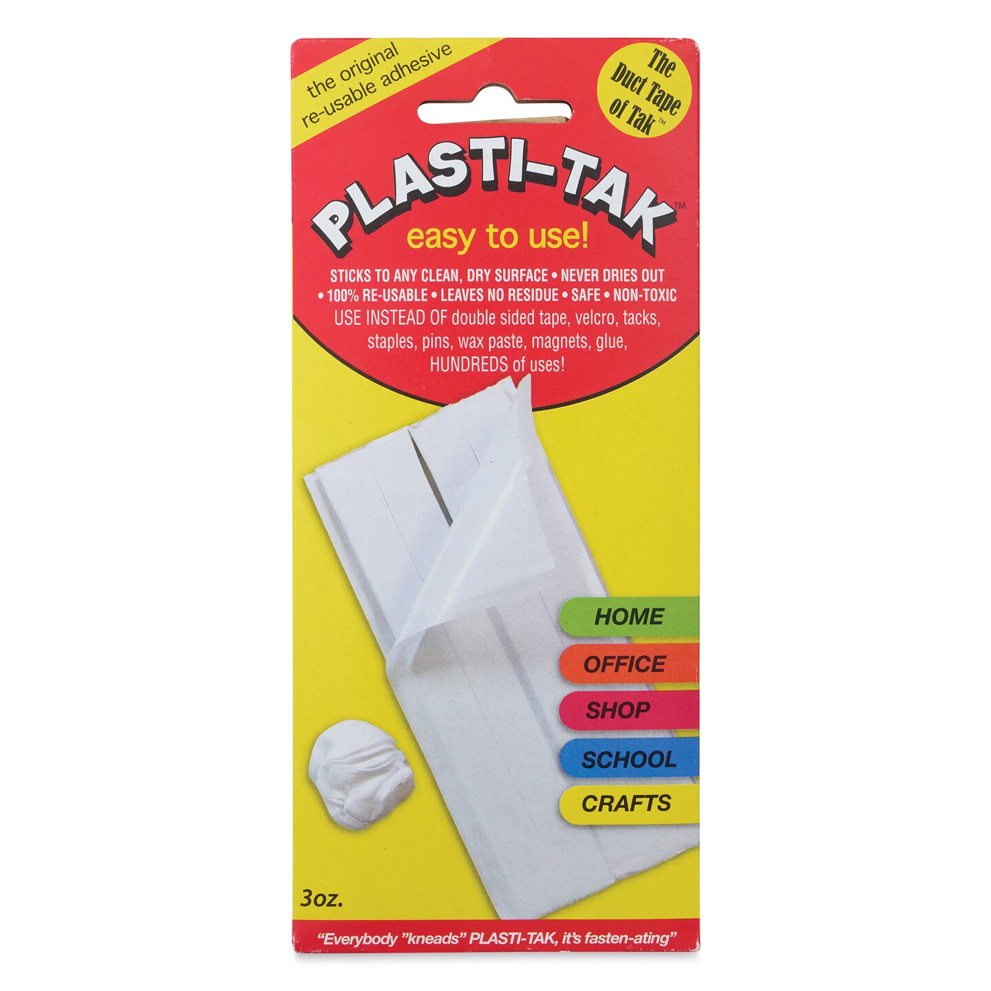Plasti-Tak Reusable Adhesive Putty - 3 oz