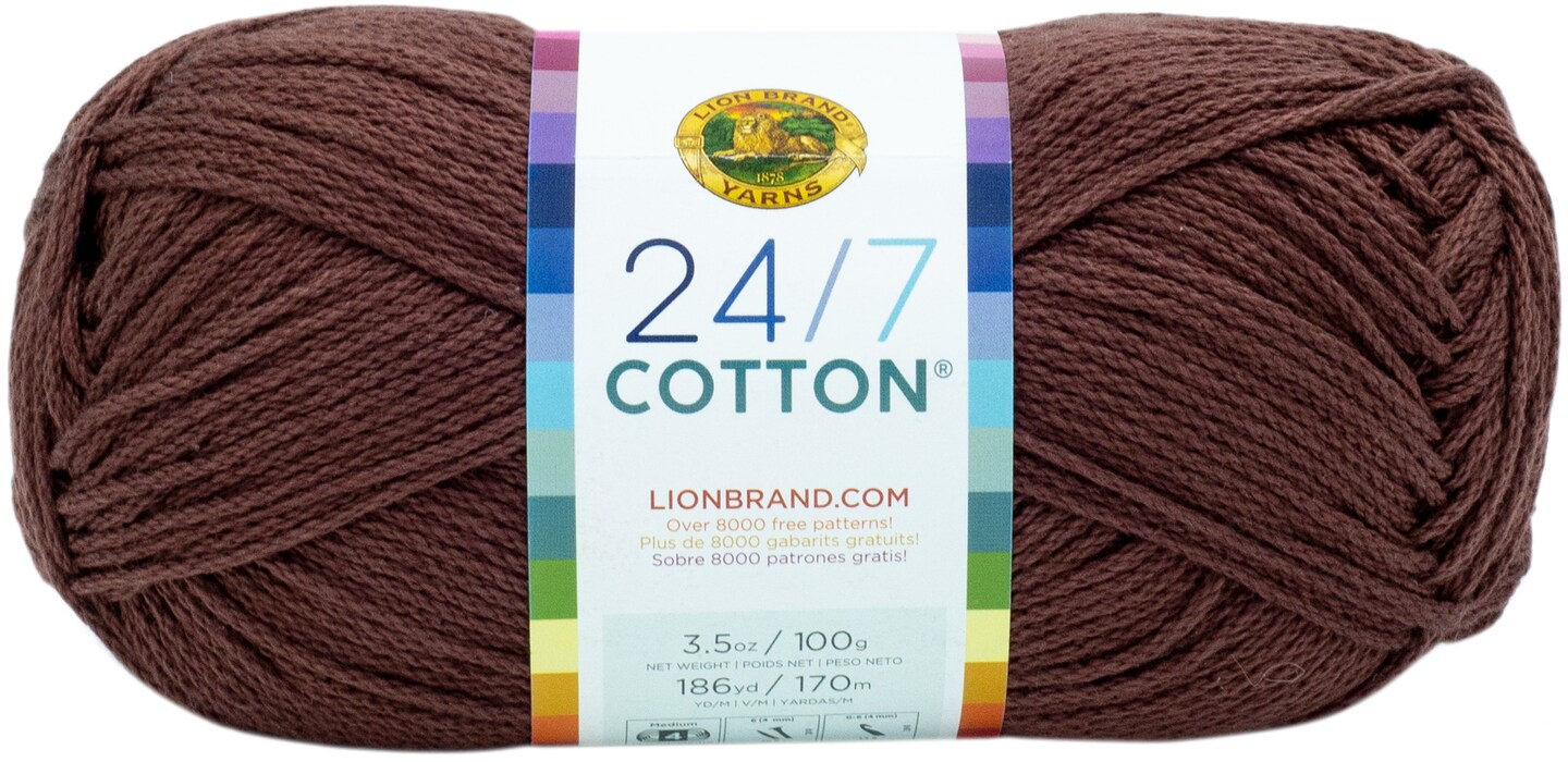 Lion Brand 24/7 Cotton Yarn-Coffee Beans | Michaels