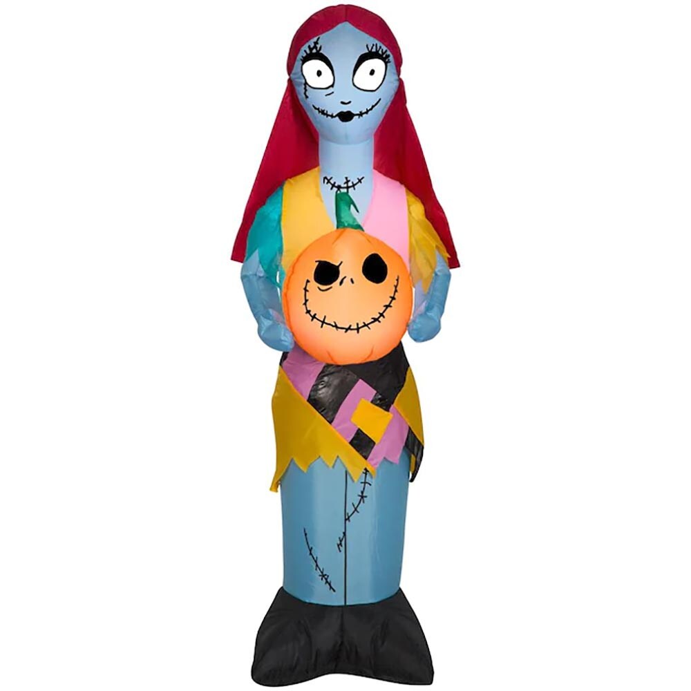 3.5' Gemmy Airblown Halloween Nightmare Before Christmas Sally Holding Pumpkin 72883