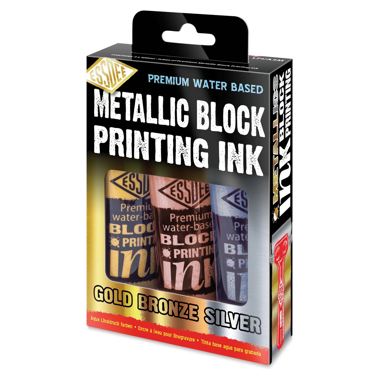 Essdee Premium Water Based Block Printing Ink Set Metallic Set of 3