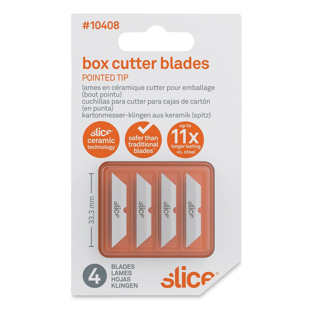 Slice Box Cutter Replacement Blades - Pkg of 4, Pointed Tip
