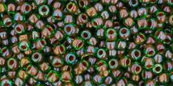 Toho 11/0 Round Japanese Seed Bead, TR11-247, Inside Color AB Jonquil/Dk Plum Lined