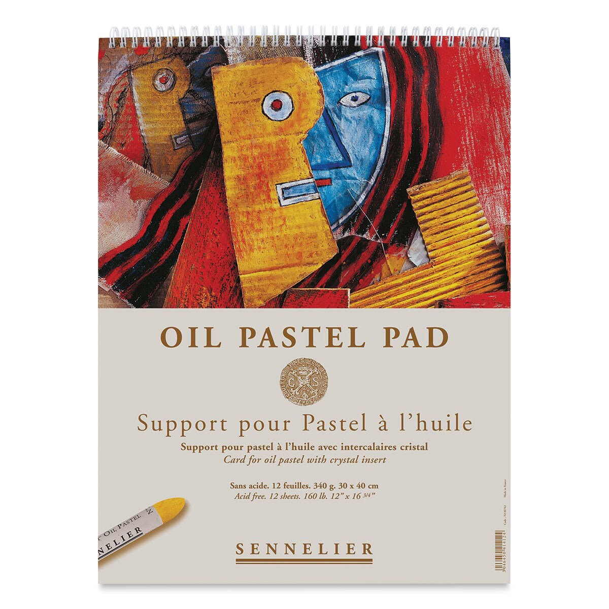Sennelier Oil Pastel Card Pad - 11 3/4&#x22; &#xD7; 15 3/4&#x22;, 12 Sheets