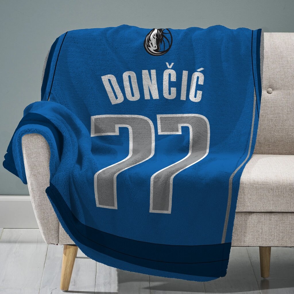 Sleep Squad Dallas Mavericks Luka Doncic 60” x 80” Raschel Plush Jersey Basketball Blanket