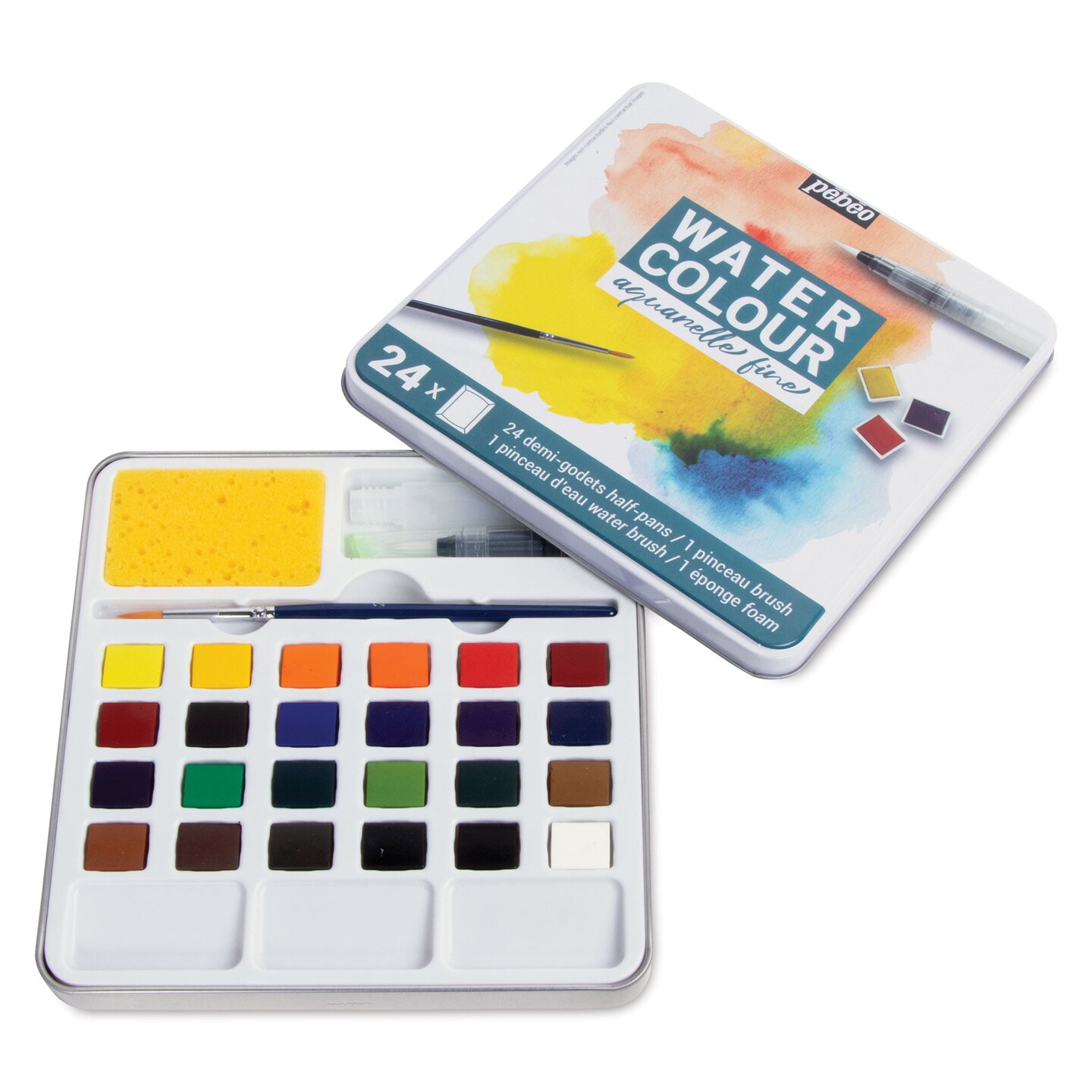 Pebeo Fine Watercolor Half Pan Set - Half Pans, Square Metal Travel ...