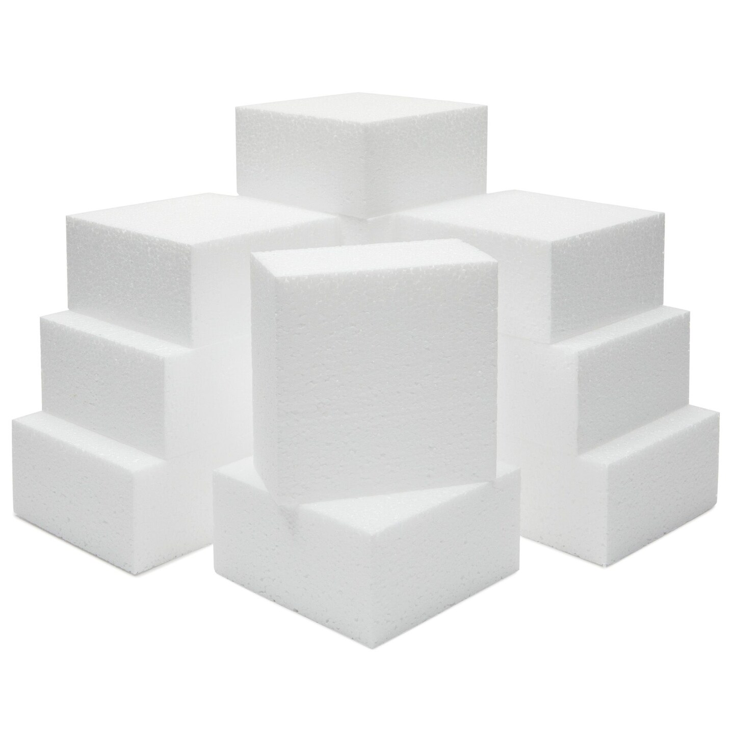 Silverlake Craft Foam Block - 12 Pack of 4x4x4 Foam Cubes, EPS Polystyrene  Squares for Crafting, Modeling, Art Projects and Floral Arrangements 