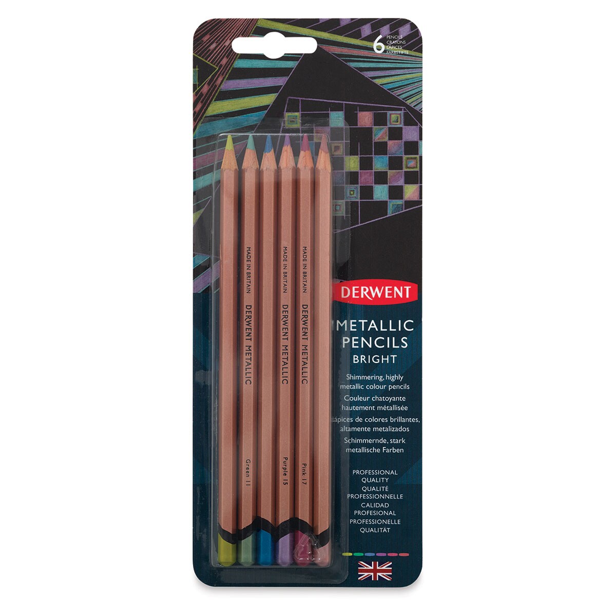 Derwent Professional Metallic Colored Pencils - Assorted Colors, Set of 12