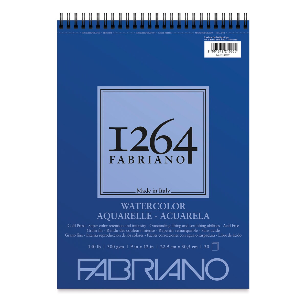 Fabriano 1264 Watercolor Pad 9 x 12