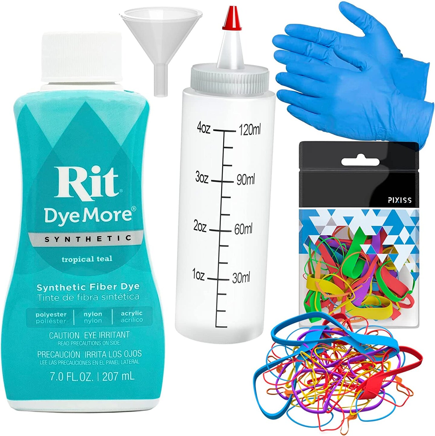 Synthetic Rit Dye More Liquid Fabric Dye Tropical Teal, Pixiss Rit Dye  Accessories Kit