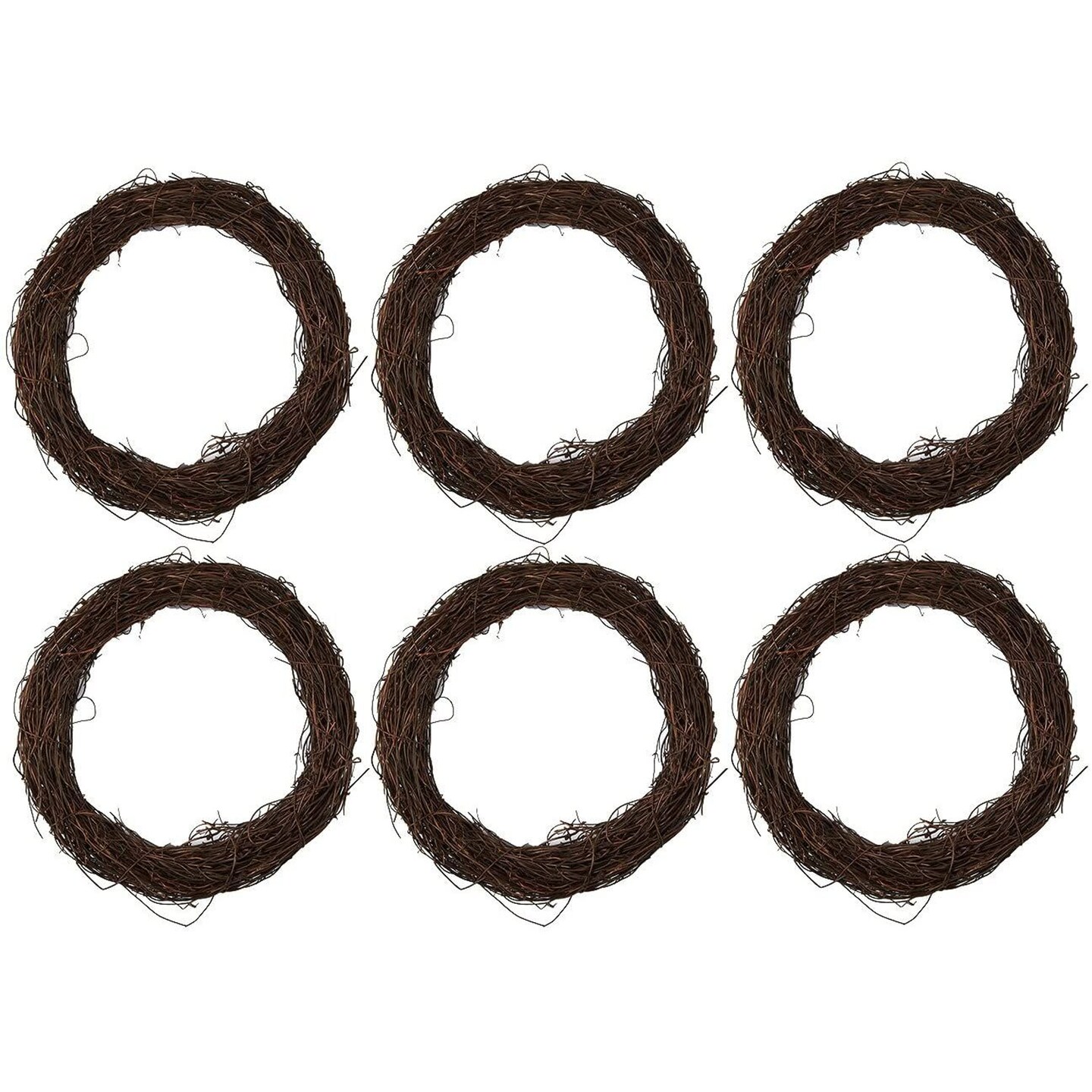 Grapevine Wreaths, Wooden Wreath for Crafts and Decor (6.2 In, 6 Pieces)