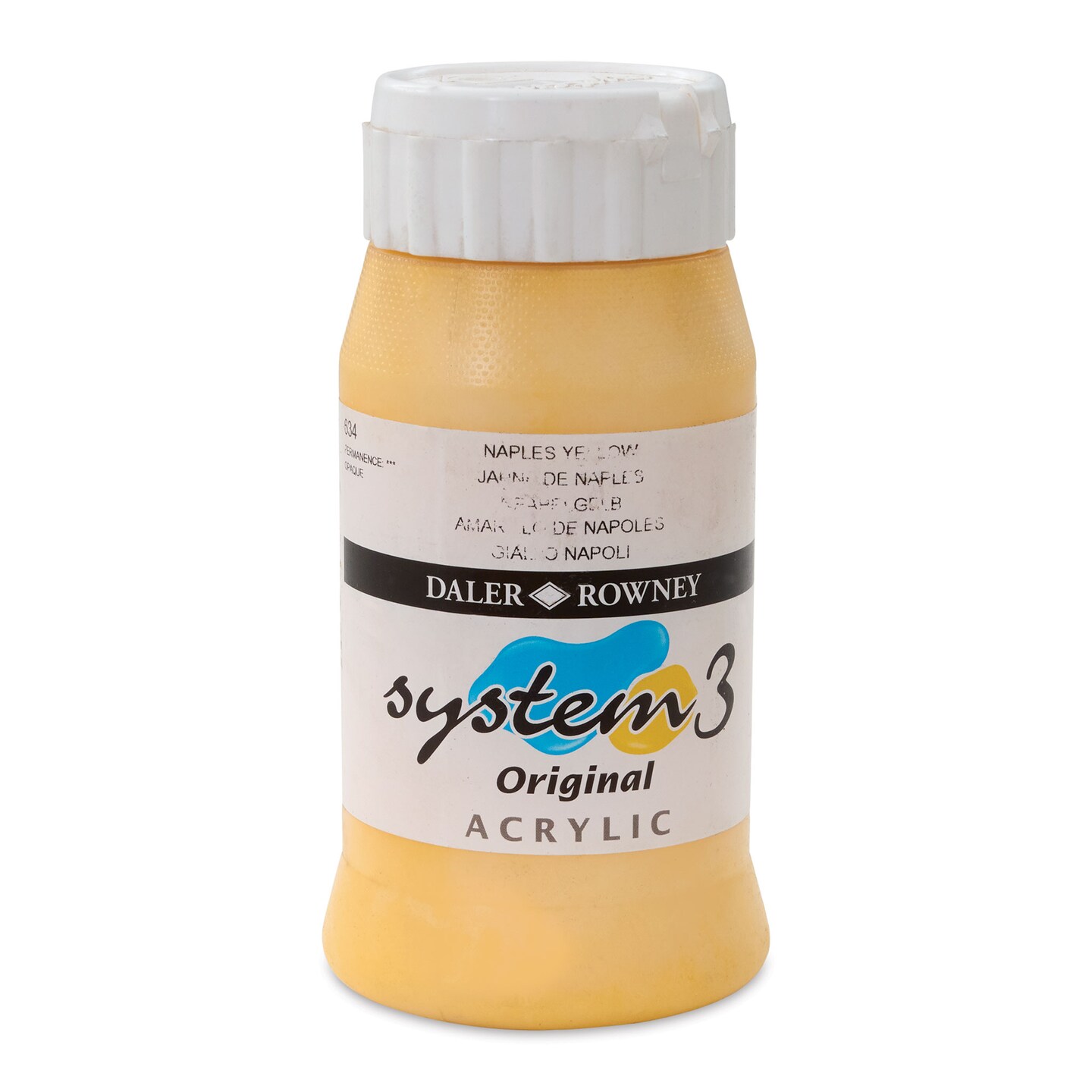 Daler Rowney System3 Naples Yellow 59ml Acrylic Paint Tube - Acrylic  Painting Supplies for Artists and Students 